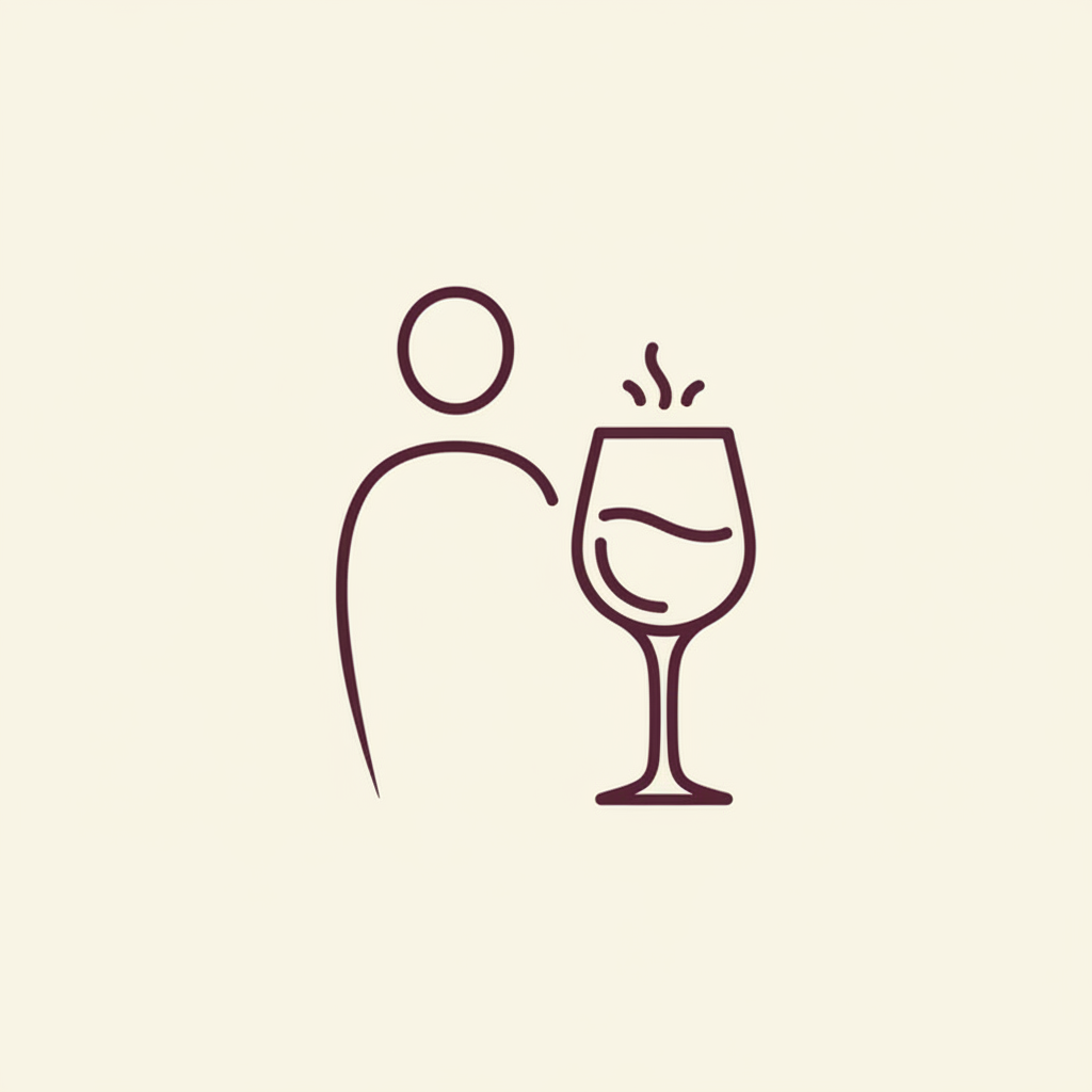Two people sharing a wine alternative ritual icon representing mindful connection