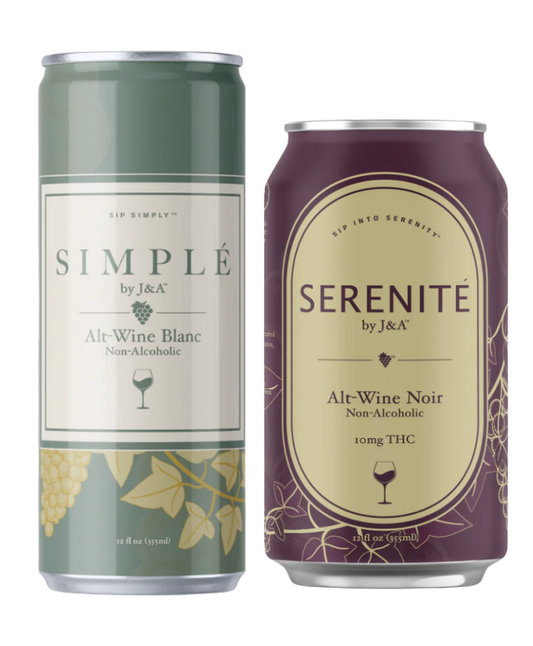 The J&A Collection | SIMPLÉ × SERENITÉ | Non-Alcoholic Alt-Wine| THC | 2 Pack Cans