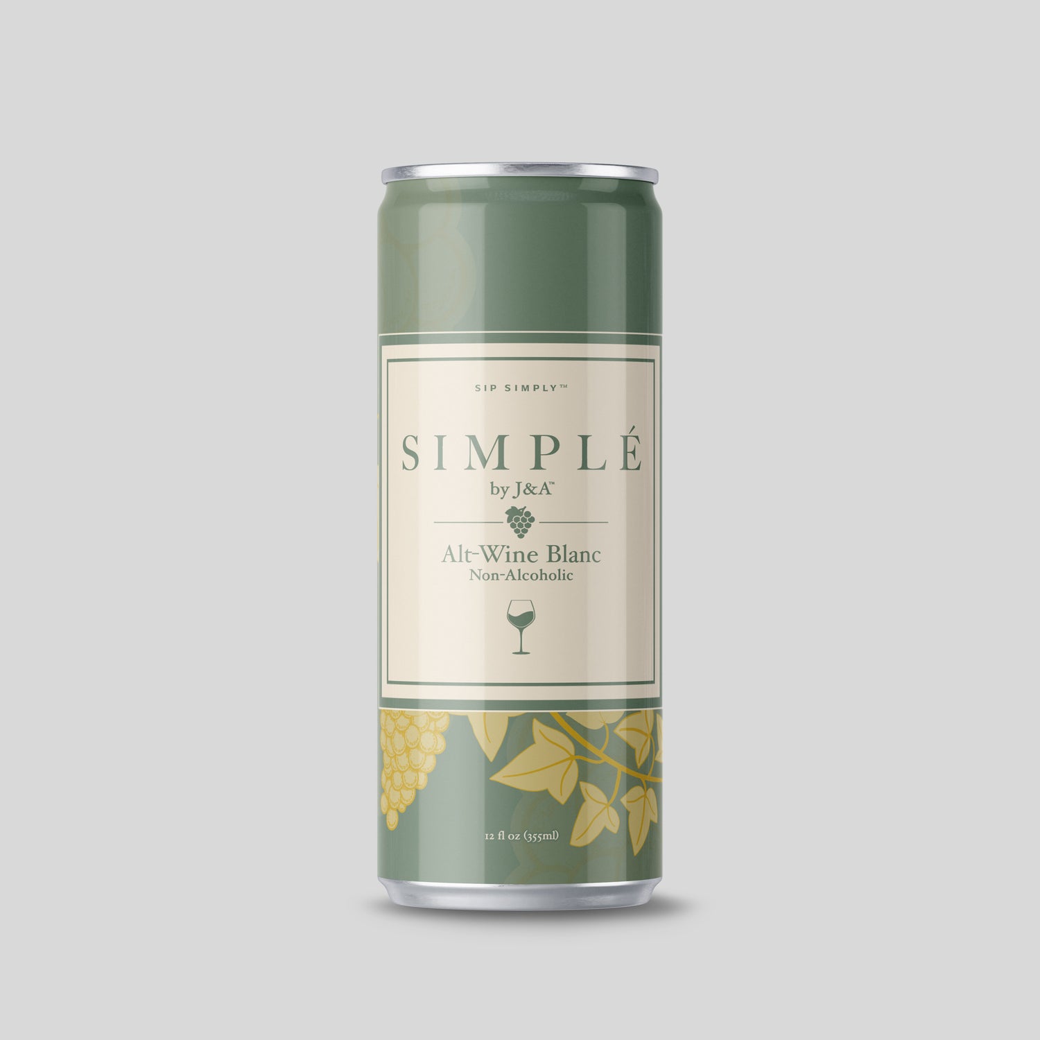 Simplé Blanc can: non-alcoholic alt wine by J&A Atelier