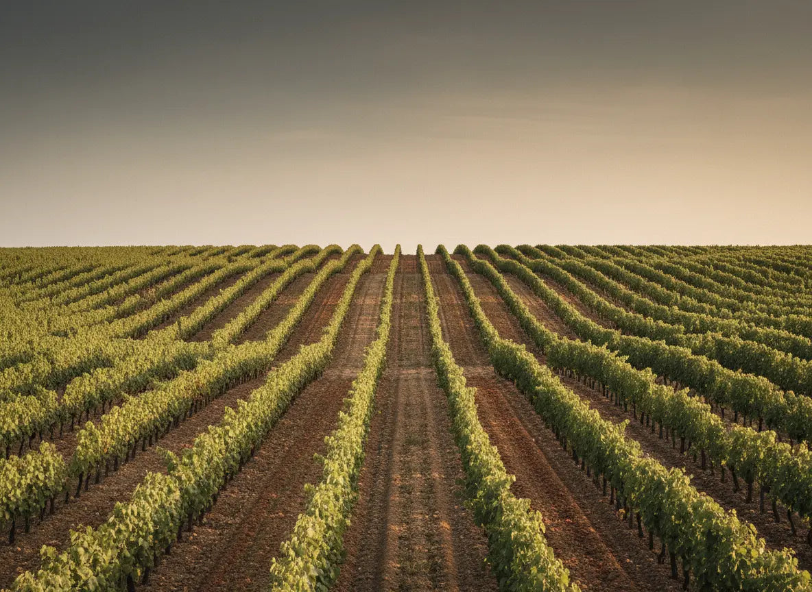 Vineyard rows representing the wine-inspired foundation of alt wine expressions