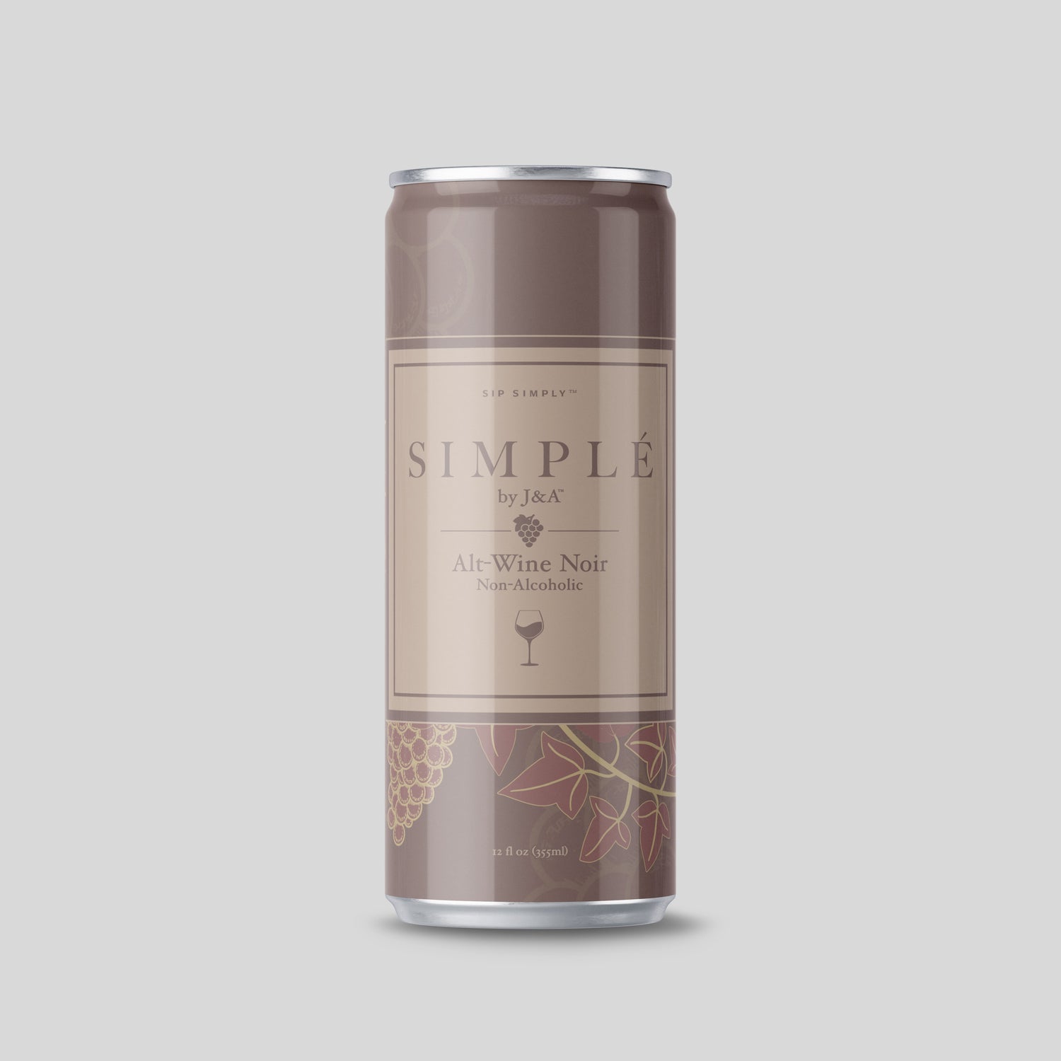 Simplé Noir can: non-alcoholic alt wine by J&A Atelier